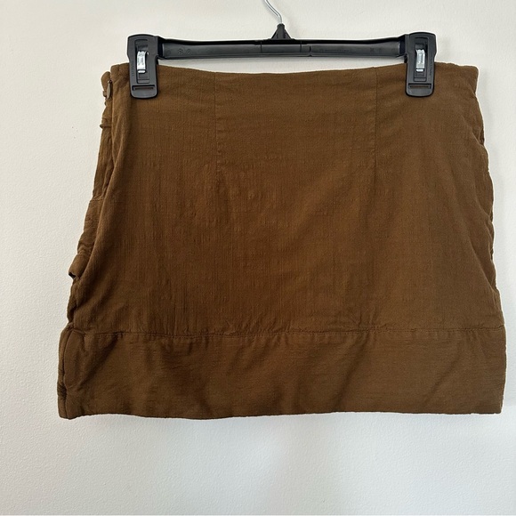 Free People Mini Skirt Dark Green Size 8 - Picture 2 of 5